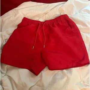 Red swim trunks